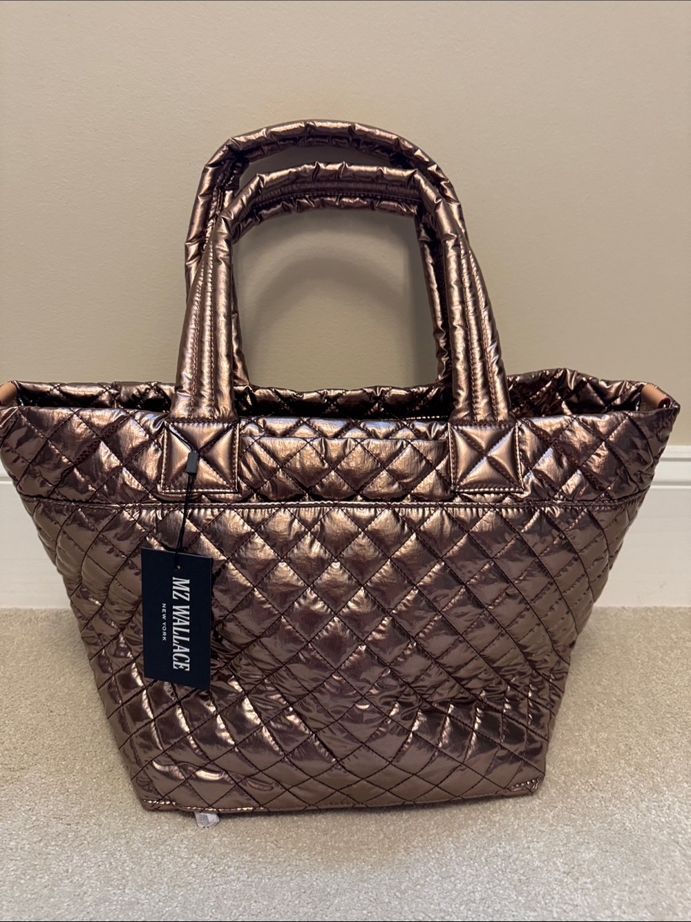 NWT MZ Wallace Metallic Bronze Metro Tote Deluxe Sz Medium